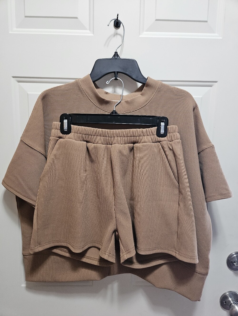 Zenana Ribbed Scuba Top & Shorts Set